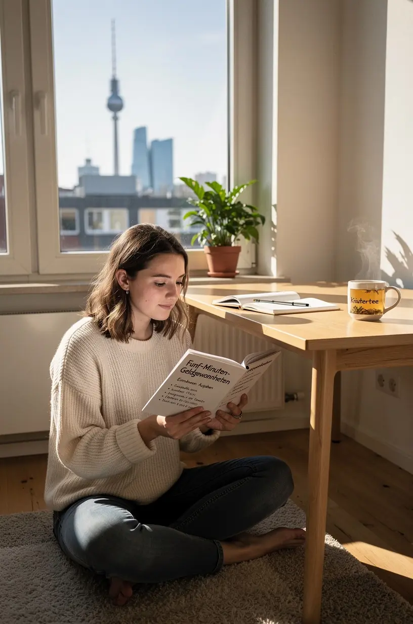 Schlichte Benutzeroberfläche eines digitalen Haushaltsbuchs mit wenigen, gut strukturierten Kategorien.